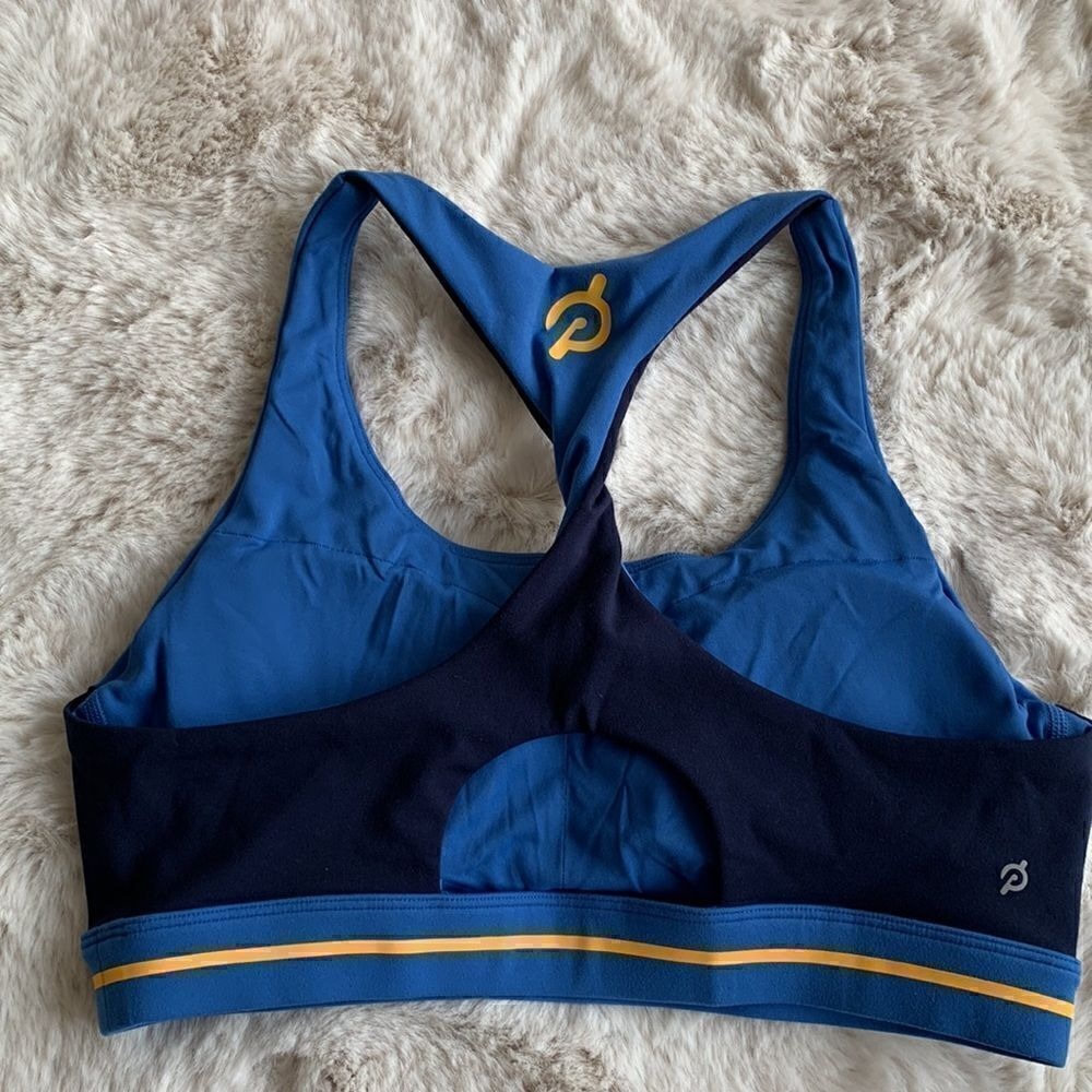 Peloton Cadent Twist Back Sports Bra Navy workout‎ Biking Cycling Medium - Picture 4 of 7